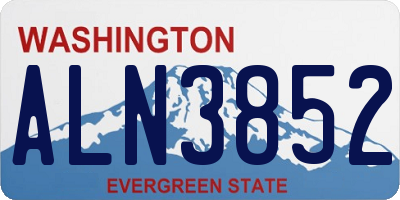 WA license plate ALN3852