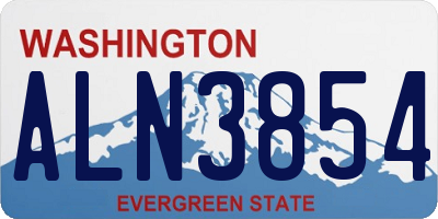 WA license plate ALN3854