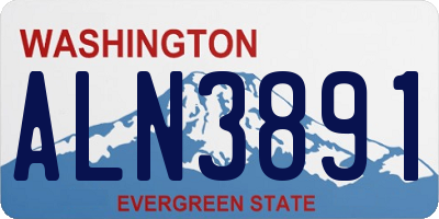WA license plate ALN3891