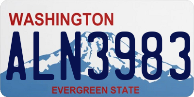 WA license plate ALN3983