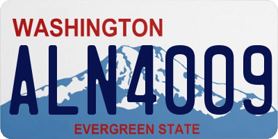 WA license plate ALN4009