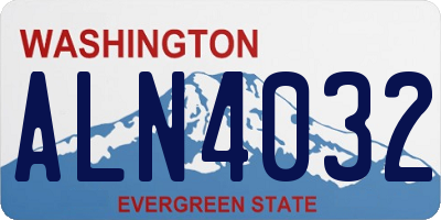 WA license plate ALN4032