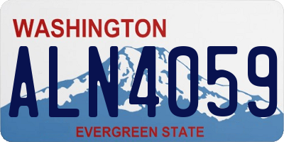 WA license plate ALN4059