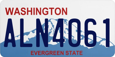 WA license plate ALN4061