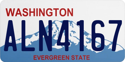 WA license plate ALN4167