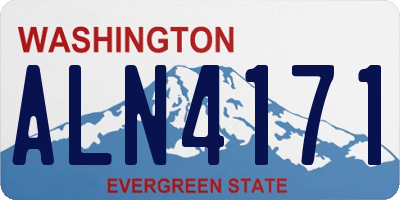 WA license plate ALN4171
