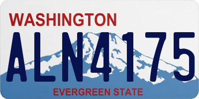 WA license plate ALN4175