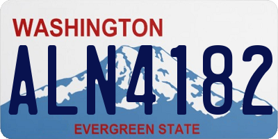 WA license plate ALN4182