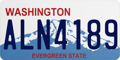 WA license plate ALN4189