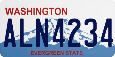 WA license plate ALN4234
