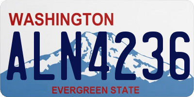 WA license plate ALN4236