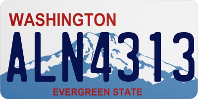 WA license plate ALN4313