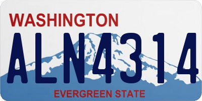 WA license plate ALN4314