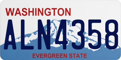 WA license plate ALN4358