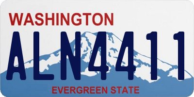 WA license plate ALN4411