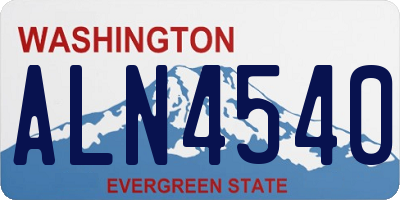 WA license plate ALN4540