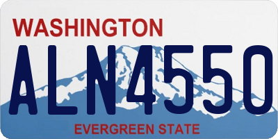 WA license plate ALN4550