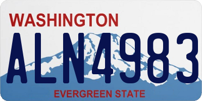 WA license plate ALN4983