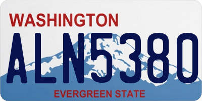 WA license plate ALN5380