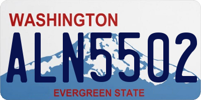 WA license plate ALN5502