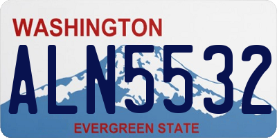 WA license plate ALN5532