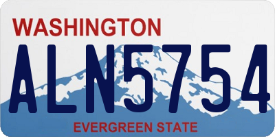 WA license plate ALN5754