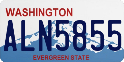 WA license plate ALN5855