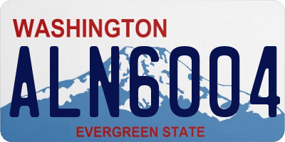 WA license plate ALN6004