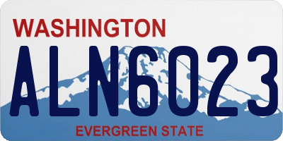 WA license plate ALN6023