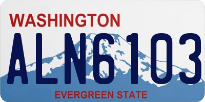 WA license plate ALN6103