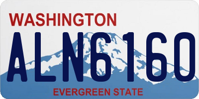 WA license plate ALN6160