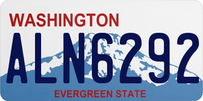 WA license plate ALN6292