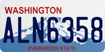 WA license plate ALN6358