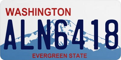 WA license plate ALN6418