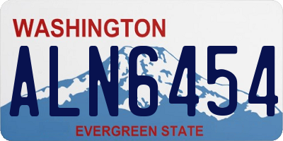 WA license plate ALN6454