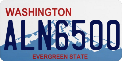 WA license plate ALN6500
