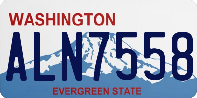 WA license plate ALN7558