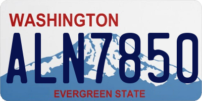 WA license plate ALN7850