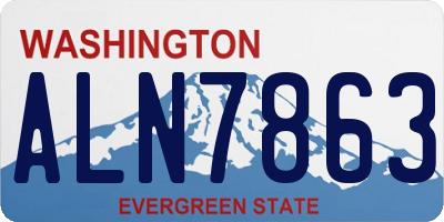WA license plate ALN7863