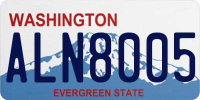 WA license plate ALN8005