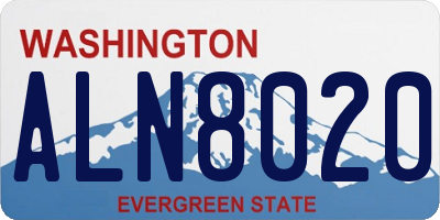 WA license plate ALN8020
