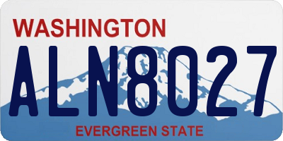 WA license plate ALN8027