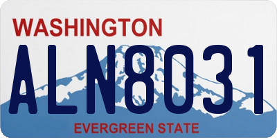 WA license plate ALN8031