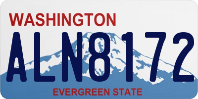 WA license plate ALN8172