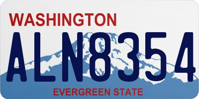 WA license plate ALN8354