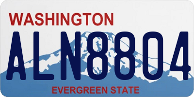 WA license plate ALN8804