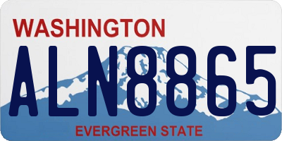 WA license plate ALN8865
