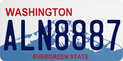 WA license plate ALN8887