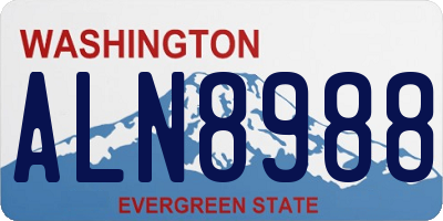 WA license plate ALN8988