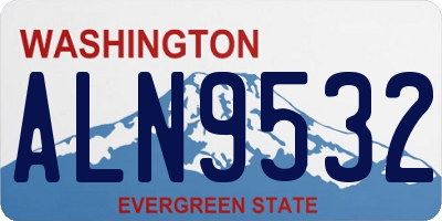 WA license plate ALN9532